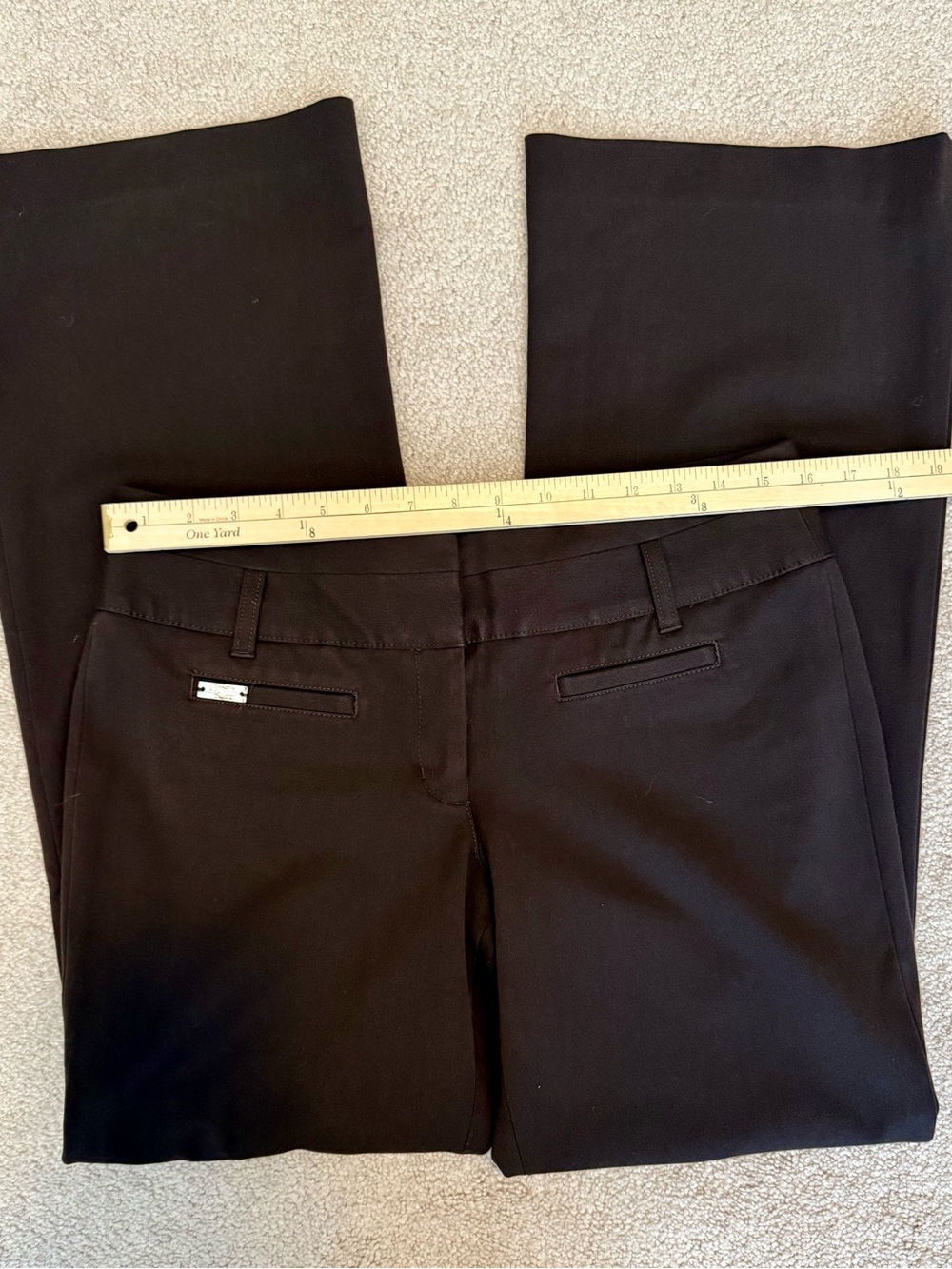 Vintage Express Editor Flare Pants Trousers Women’s Size 6R Chocolate Mid Rise - Picture 8 of 12